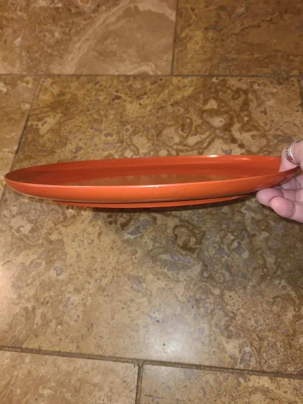 Vintage Mid Century Dark Red Melamine Serving Platter By Florence Prolon 1950's